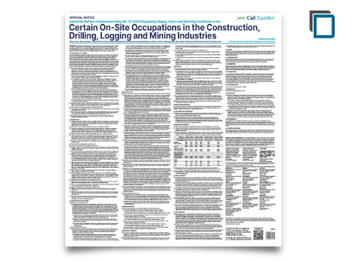Picture of CA Wage Order On-Site Construction, Drilling, Logging, and Mining (ENG)