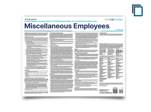 Picture of CA Wage Order Miscellaneous Employees (ENG)