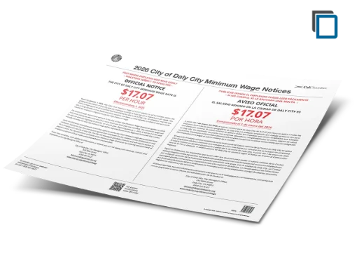 Picture of Daly City Minimum Wage Poster