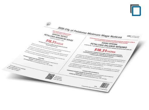 Picture of Petaluma Minimum Wage Poster